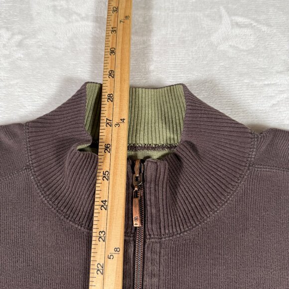 Tommy Bahama Reversible Sweater Men 3XL Brown Green 1/4 Zip Mock Neck Embroidery - Picture 7 of 16